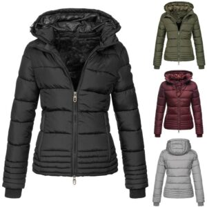 ZOGAA jaqueta de inverno grossa e quente curta acolchoada