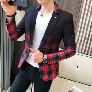 Blazer masculino Novo Esquema de Cores Premium Estilo Slim