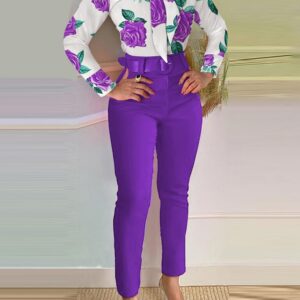 Ternos casuais femininos primavera estampa floral bandagem tops finos